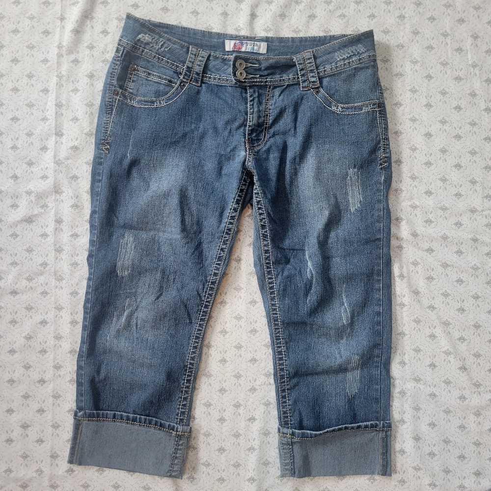 Piper & Blue Distressed Capris